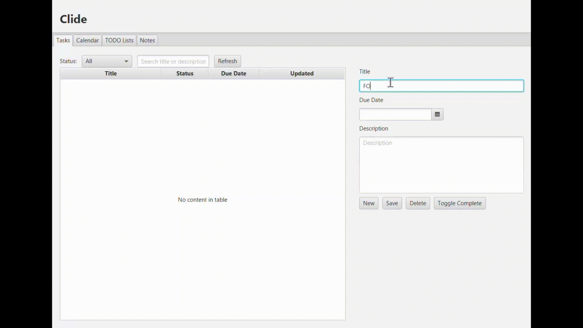 Clide demo showing the desktop app in use